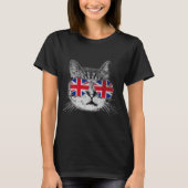 Cat Shirt Union Jack Flag Country Retro England Br (Vorderseite)
