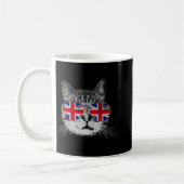 Cat Shirt Union Jack Flag Country Retro England Br Kaffeetasse (Links)
