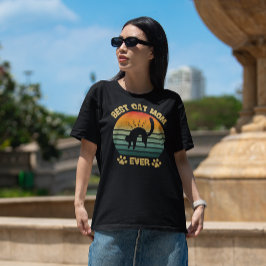 Cat-Shirt Women Best Cat Mom Ever Funny Mom T-Shirt