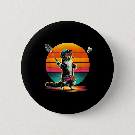 Cat Shuttle Badminton für Männer Frauen Button (Vorderseite)