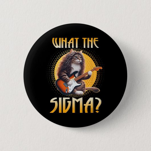 Cat Sigma Shirt Funny Sigma Brainrot Meme Rizz Sig Button (Vorderseite)