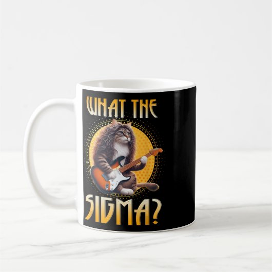 Cat Sigma Shirt Funny Sigma Brainrot Meme Rizz Sig Kaffeetasse (Links)