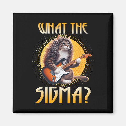 Cat Sigma Shirt Funny Sigma Brainrot Meme Rizz Sig Magnet (Vorne)