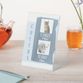 Cat Signature Cocktail Drink Slate Blue Wedding Sockelschild (In SItu)