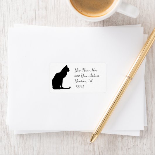 Cat-Silhouette Adressaufkleber (Insitu)