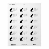 Cat-Silhouette Adressaufkleber (Vorne)