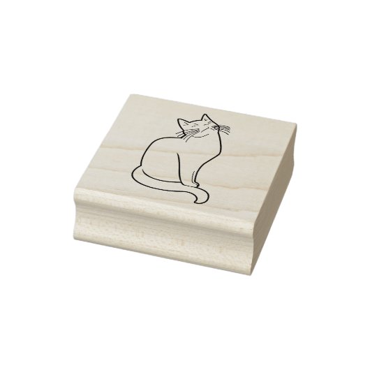 Cat Silhouette Briefmarke Gummistempel (Stempel)