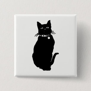 Cat Silhouette Button