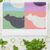 Cat silhouette colorful geschirrtuch (Gefaltet)