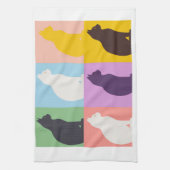Cat silhouette colorful geschirrtuch (Vertikal)