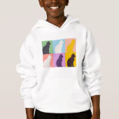 Cat silhouette colorful hoodie (Vorderseite)