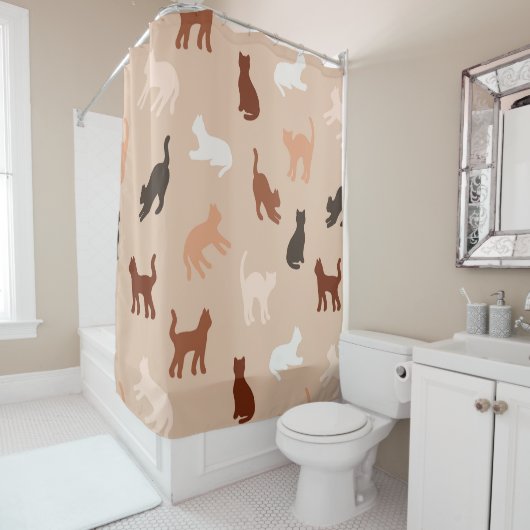 Cat-Silhouette Duschvorhang (Beispiel)
