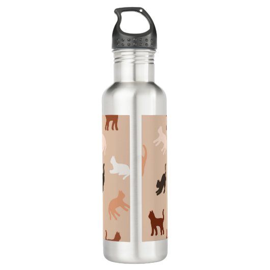 Cat-Silhouette Edelstahlflasche (Rückseite)