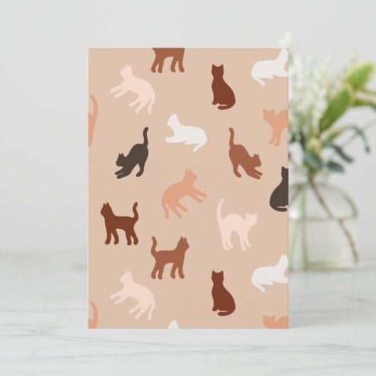 Cat-Silhouette Einladung (Stehend Vorderseite)