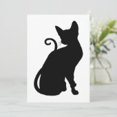 Cat Silhouette Einladung (Stehend Vorderseite)