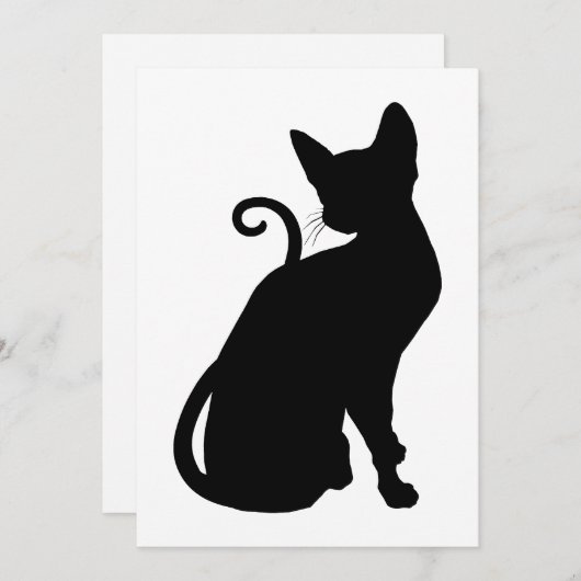 Cat Silhouette Einladung (Vorne/Hinten)