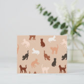 Cat-Silhouette Einladungspostkarte (Stehend Vorderseite)