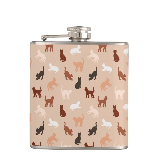 Cat-Silhouette Flachmann (Vorderseite)