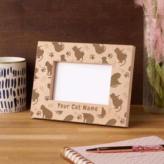 Cat Silhouette Geätzte Rahmen (Links)