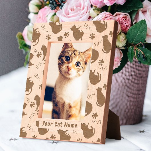 Cat Silhouette Geätzte Rahmen