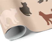 Cat-Silhouette Geschenkpapier (Rolleneckpunkt)