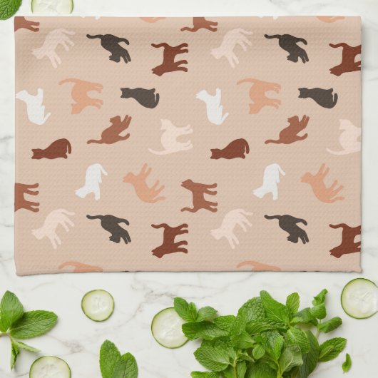 Cat-Silhouette Geschirrtuch (Gefaltet)