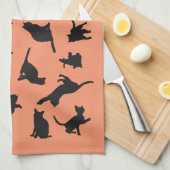 Cat Silhouette Geschirrtuch (Viertel Falte)