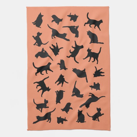 Cat Silhouette Geschirrtuch (Vertikal)