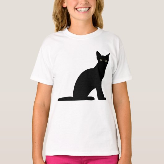 Cat Silhouette Girls T - Shirt (Vorderseite)
