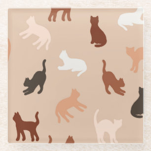 Cat-Silhouette Glasuntersetzer