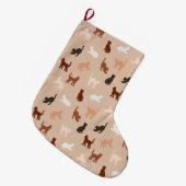 Cat-Silhouette Großer Weihnachtsstrumpf (Vorderansicht (hängend))