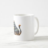 Cat Silhouette Halloween Van Gogh Starry Night Bla Kaffeetasse (VorderseiteRechts)