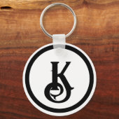 Cat Silhouette Heart Split Monogram Schlüsselanhänger (Rückseite)