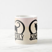 Cat Silhouette Heart Split Monogram Sunset Kaffeetasse (Mittel)