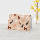 Cat-Silhouette Karte (Gelbe Blume)