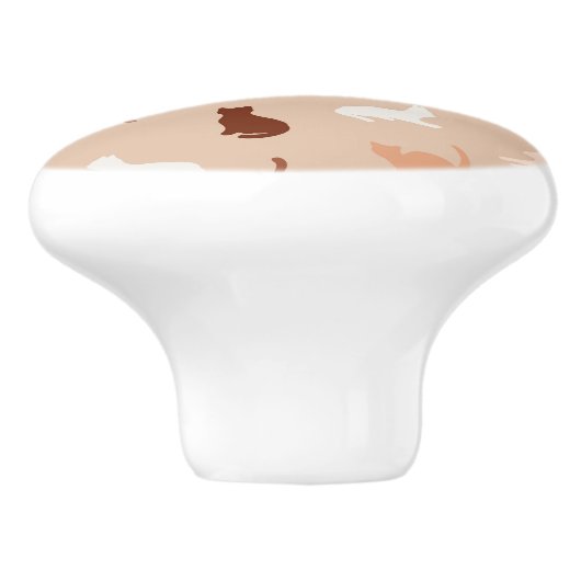 Cat-Silhouette Keramikknauf (Seitenansicht)