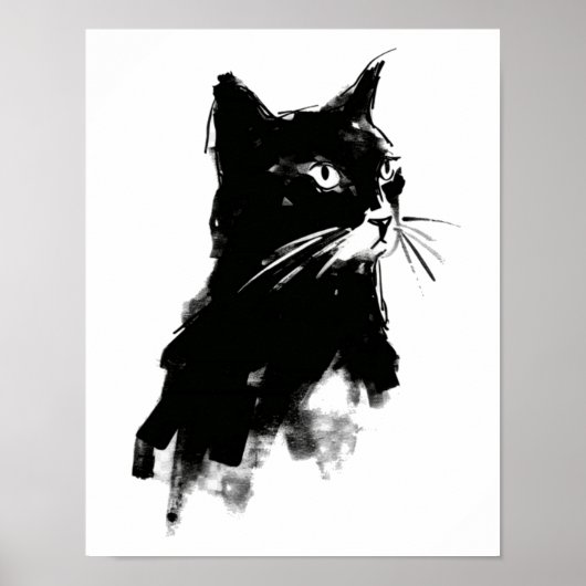 Cat Silhouette Kleine Poster (Vorne)
