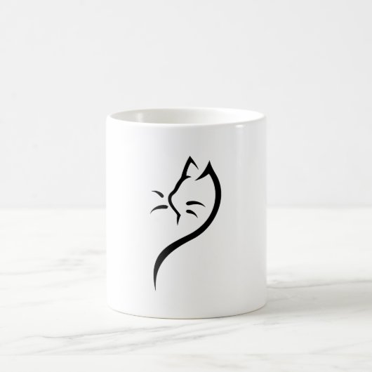 Cat Silhouette Kontur Kaffeetasse (Mittel)