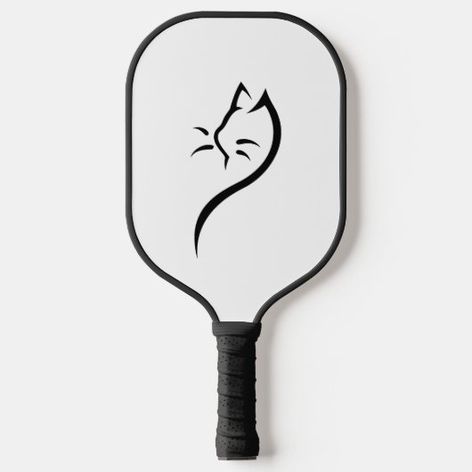Cat Silhouette Kontur Pickleball Schläger (Vorderseite)