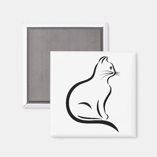 Cat-Silhouette Magnet (Vorderseite/Rückseite)