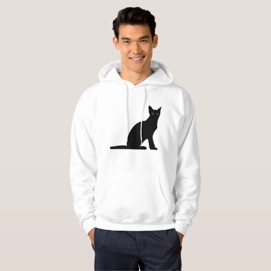 Cat Silhouette Mens Hoodie (Vorne ganz)