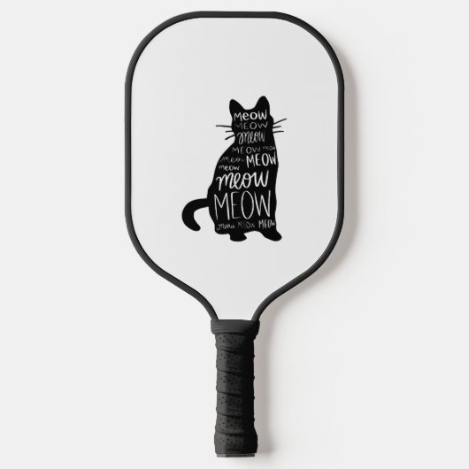 Cat Silhouette Meow Pickleball Schläger (Vorderseite)