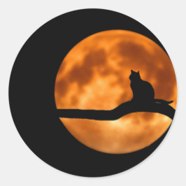 Cat Silhouette Moonlight Aufkleber