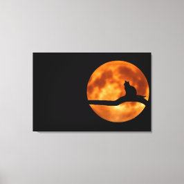 Cat Silhouette Moonlight Canvas Print Leinwanddruck