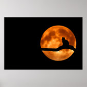 Cat Silhouette Moonlight Poster (Vorne)