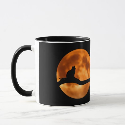 Cat Silhouette Moonlight Tasse (Links)