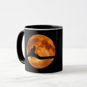 Cat Silhouette Moonlight Tasse (Vorderseite Links)