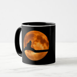 Cat Silhouette Moonlight Tasse