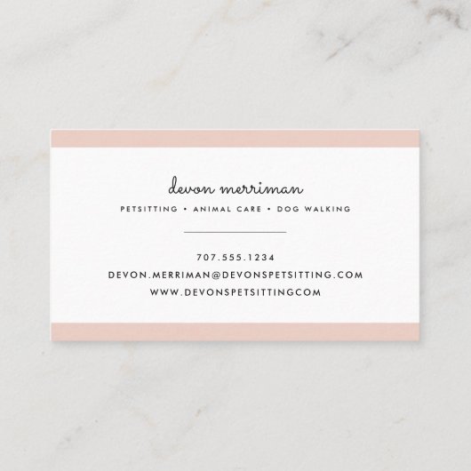 Cat Silhouette Petsitter Visitenkarte (Rückseite)