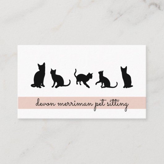 Cat Silhouette Petsitter Visitenkarte (Vorderseite)